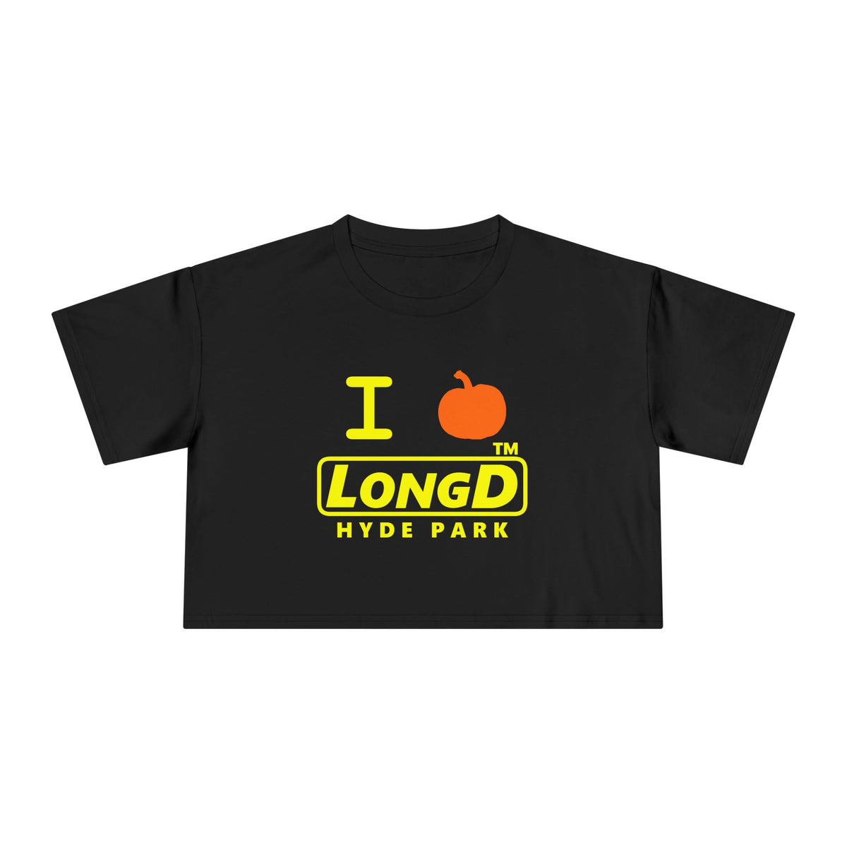I pumpkin LongD Hyde Park positive alternate basic Yellow (FFFF00) logo crop tee