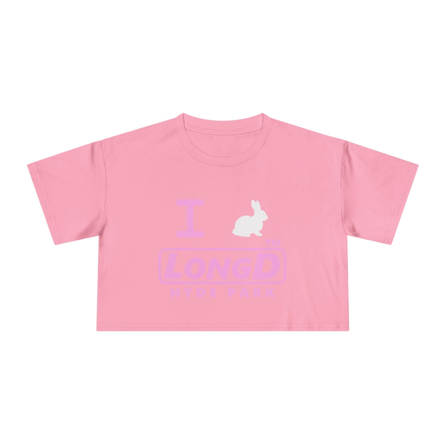I Bunny LongD positive pink Hyde Park Logo Crop Tee