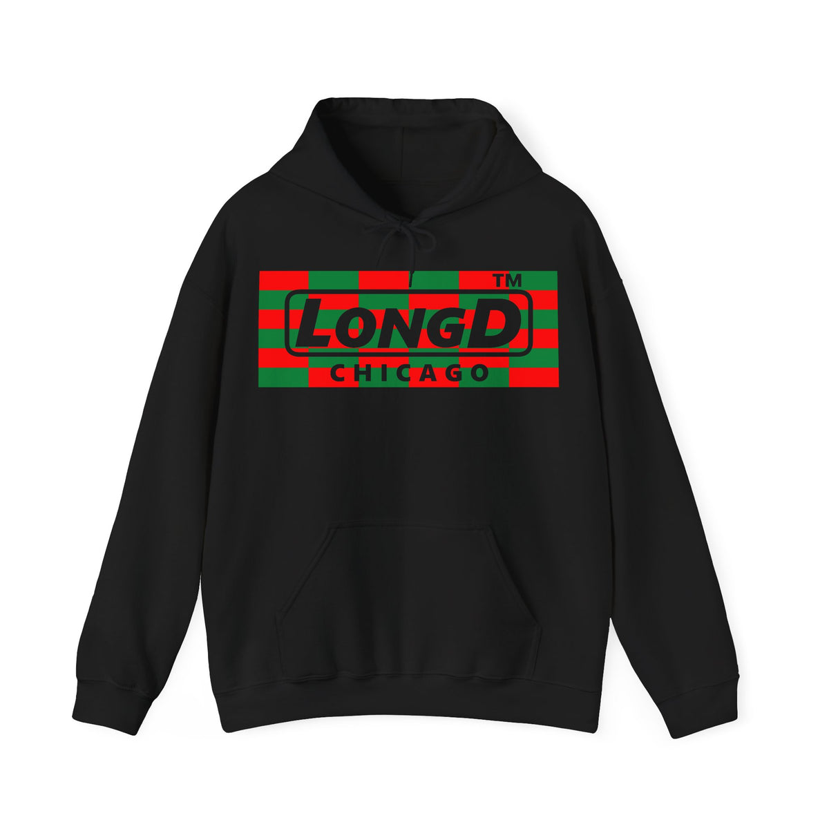 LongD Chicago negative tiled logo (Xmas colors) hoodie