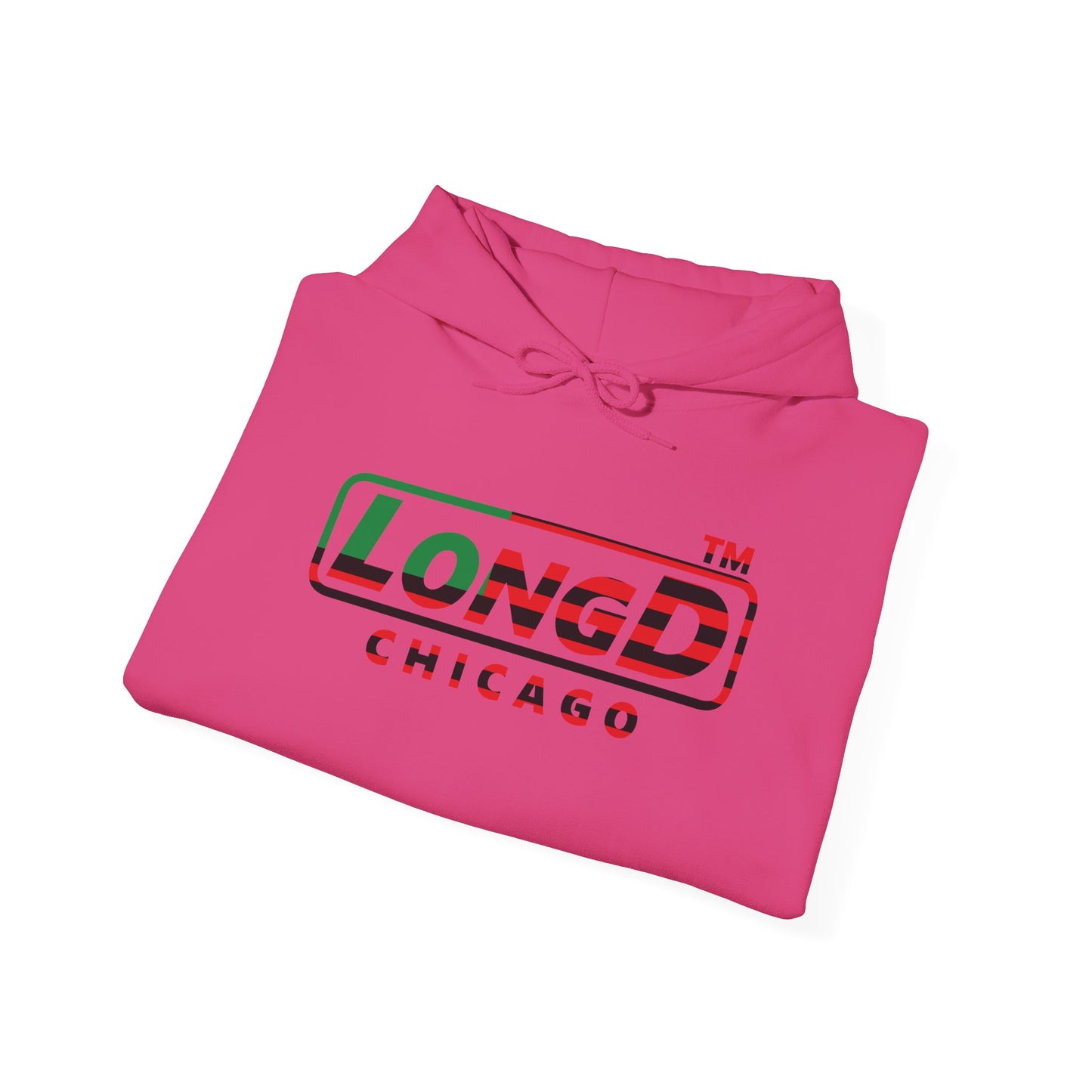 LongD® positive flag Chicago logo Hoodie (Juneteenth colors)