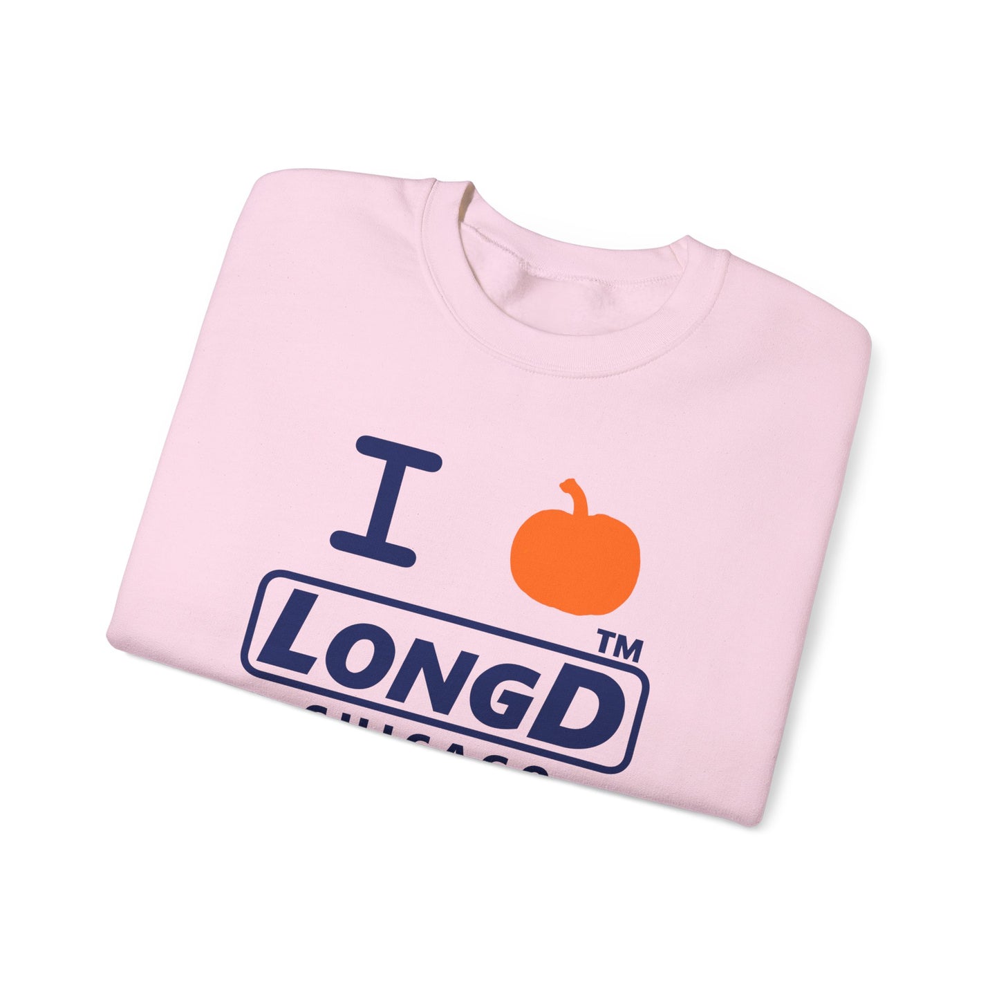 I pumpkin LongD Chicago positive basic Navy (002060) front-back logo crewneck sweatshirt