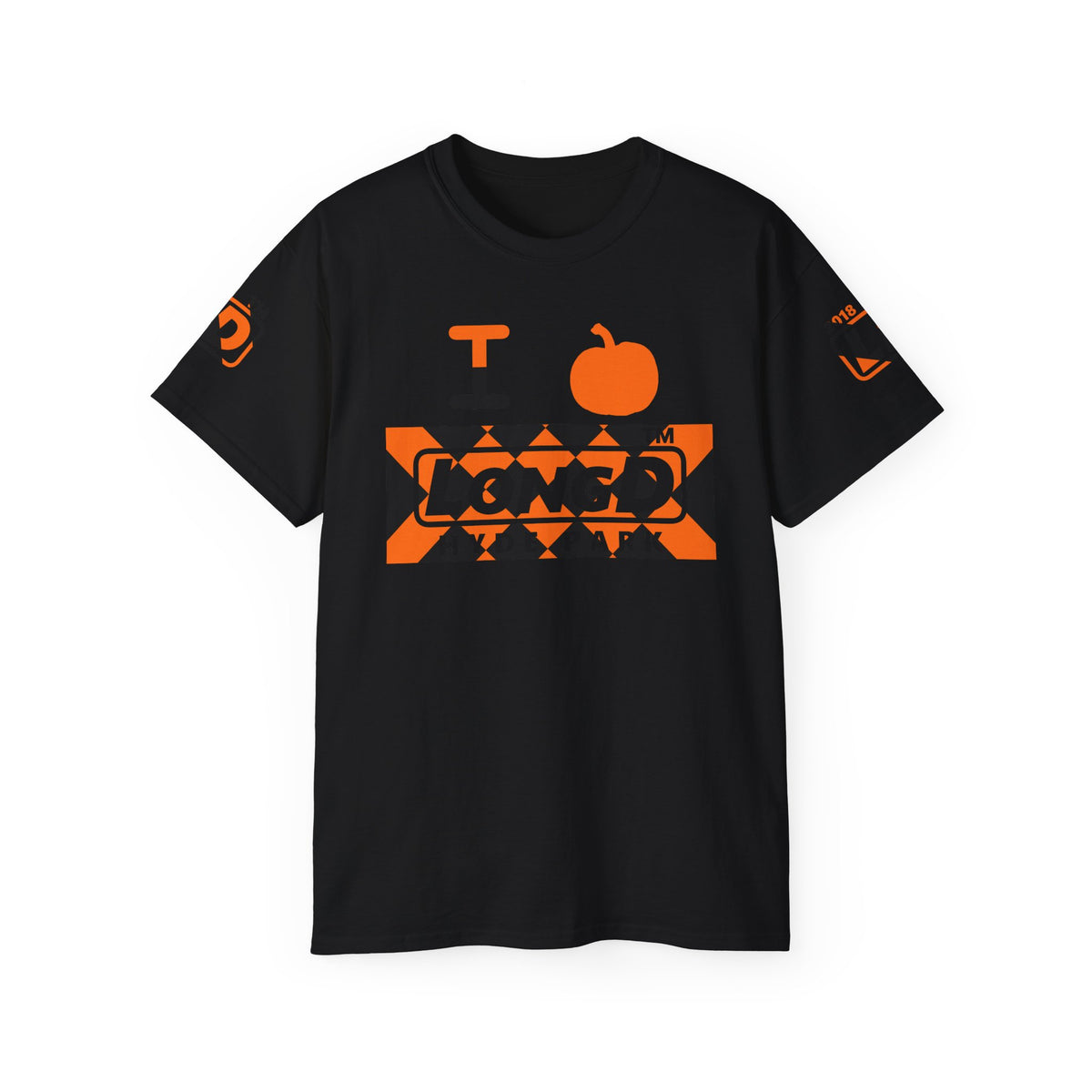 I pumpkin LongD Hyde Park negative stylized argyle 4-print logo cotton tee