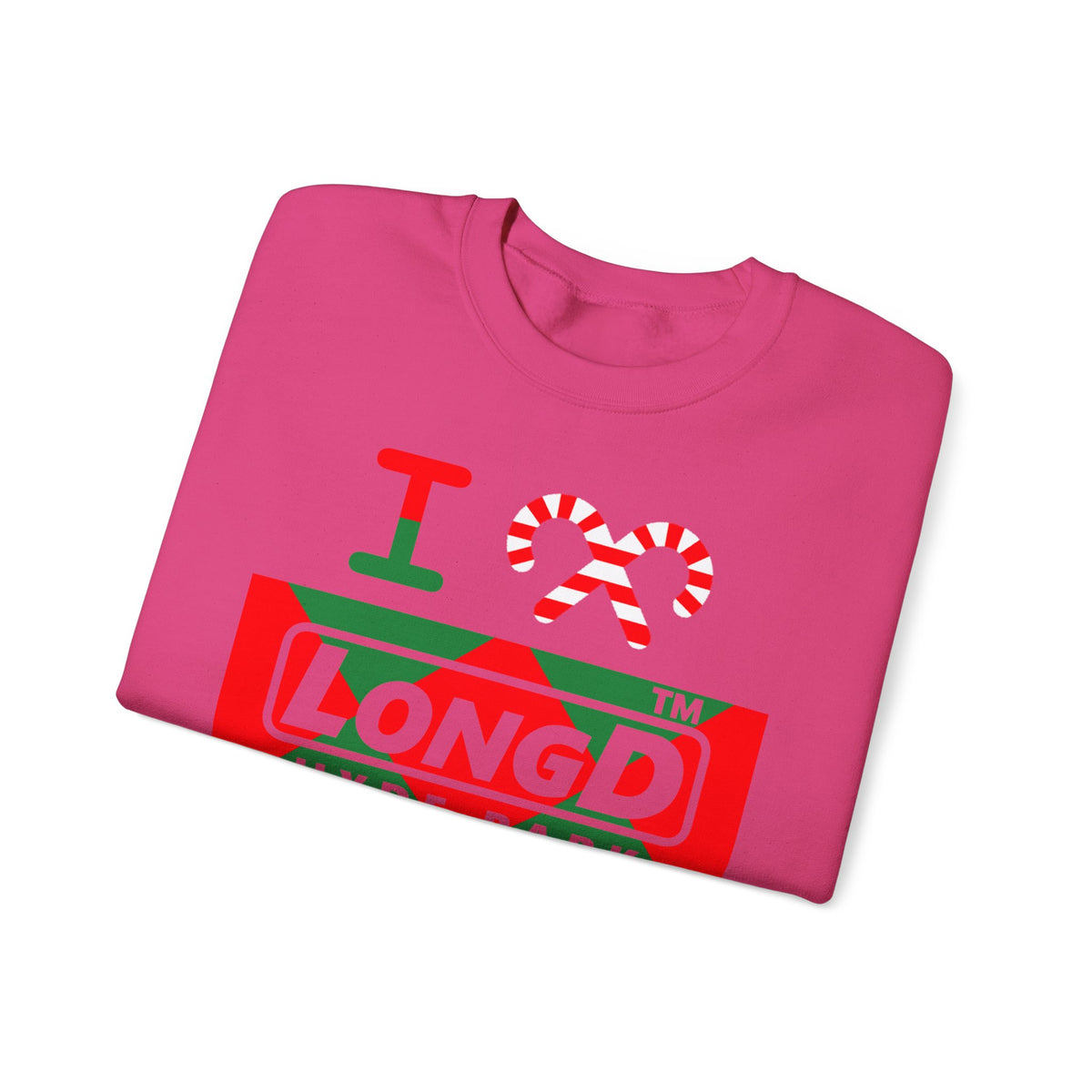 I candy cane LongD Hyde Park negative big argyle logo crewneck sweatshirt
