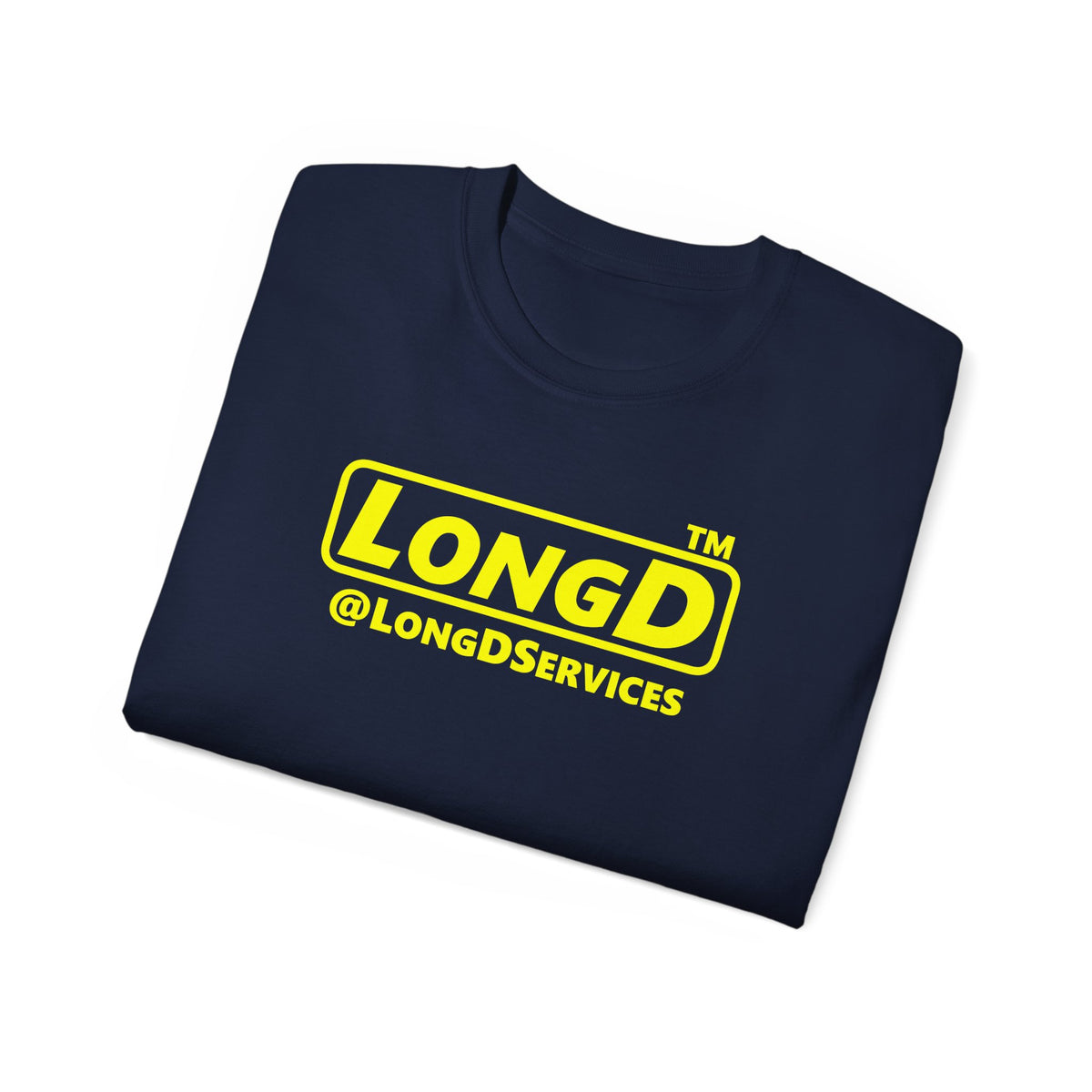 LongD Tag positive alternate basic Yellow (FFFF00) logo cotton tee