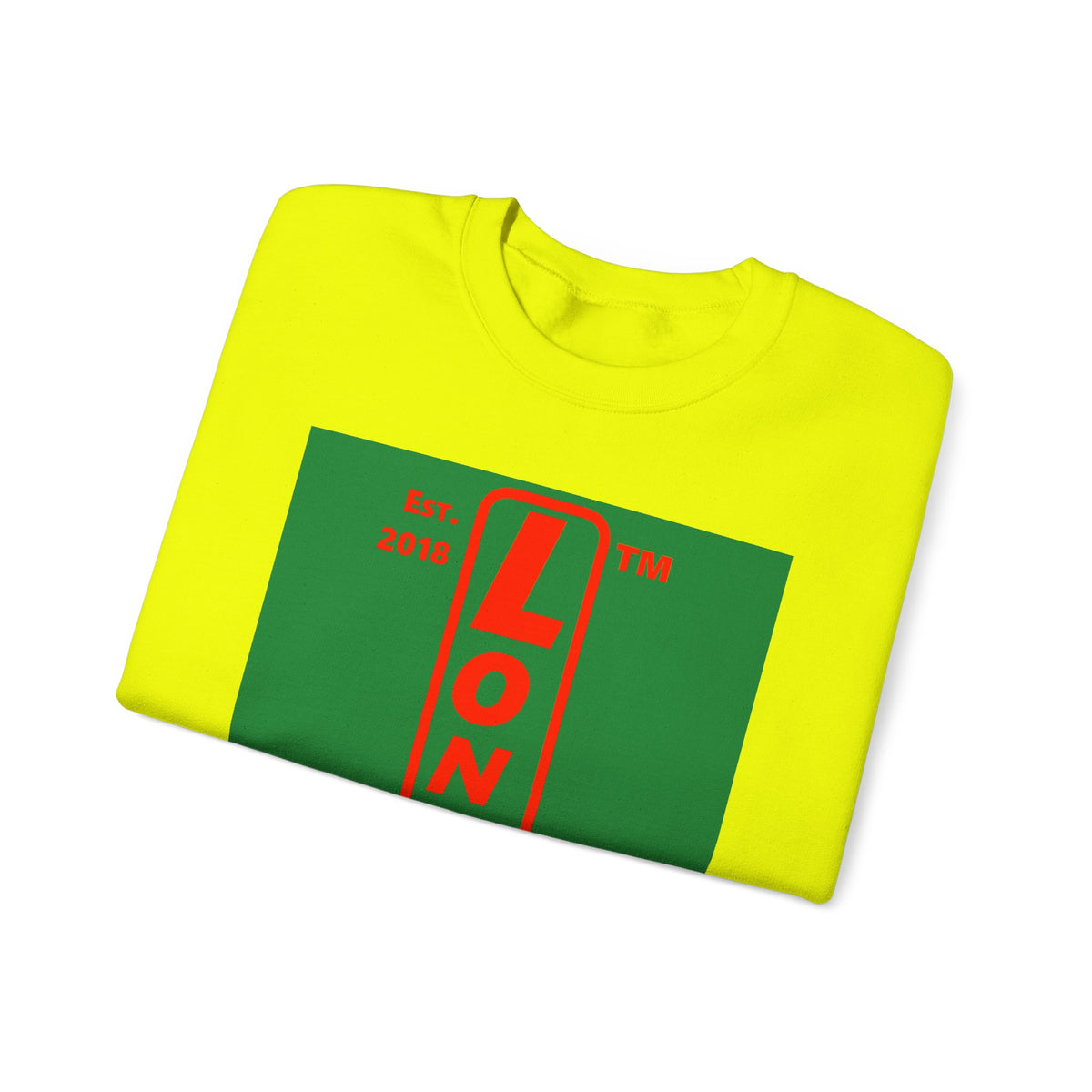 LongD Chicago upright logo positive red on negative green (Xmas colors) crewneck sweatshirt