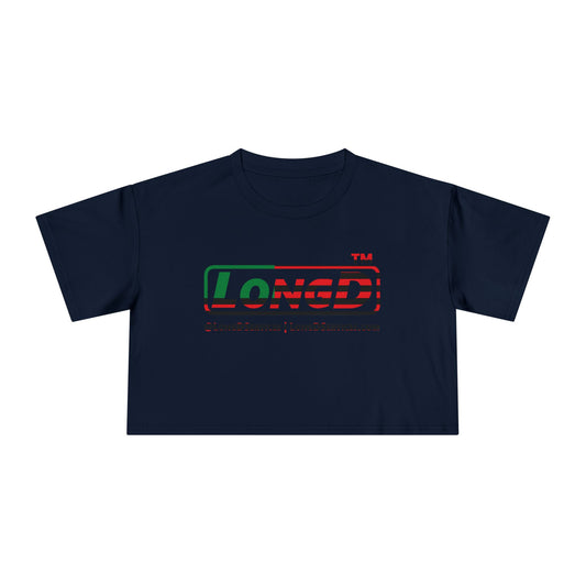 LongD positive flag tag-domain logo crop tee (Juneteenth colors)