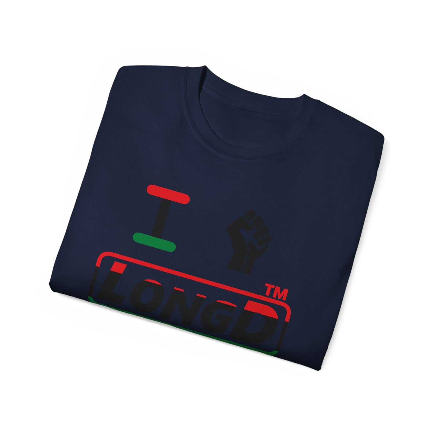 I fist LongD positive horizontal 3-striped Chicago logo cotton tee