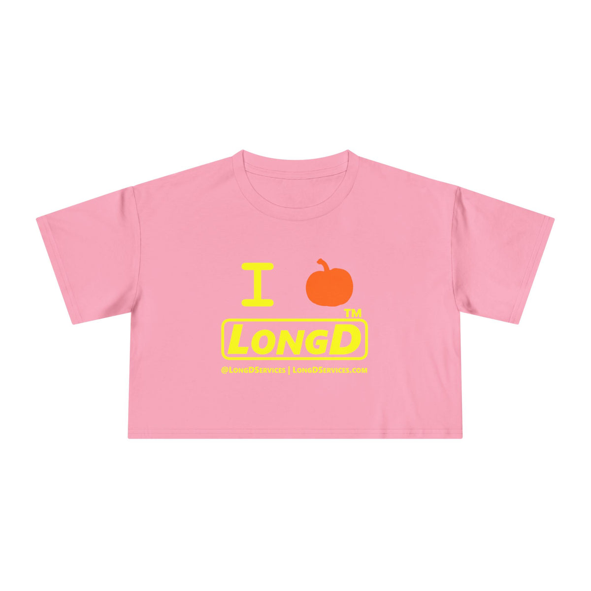 I pumpkin LongD Tag-domain positive alternate basic Yellow (FFFF00) logo crop tee