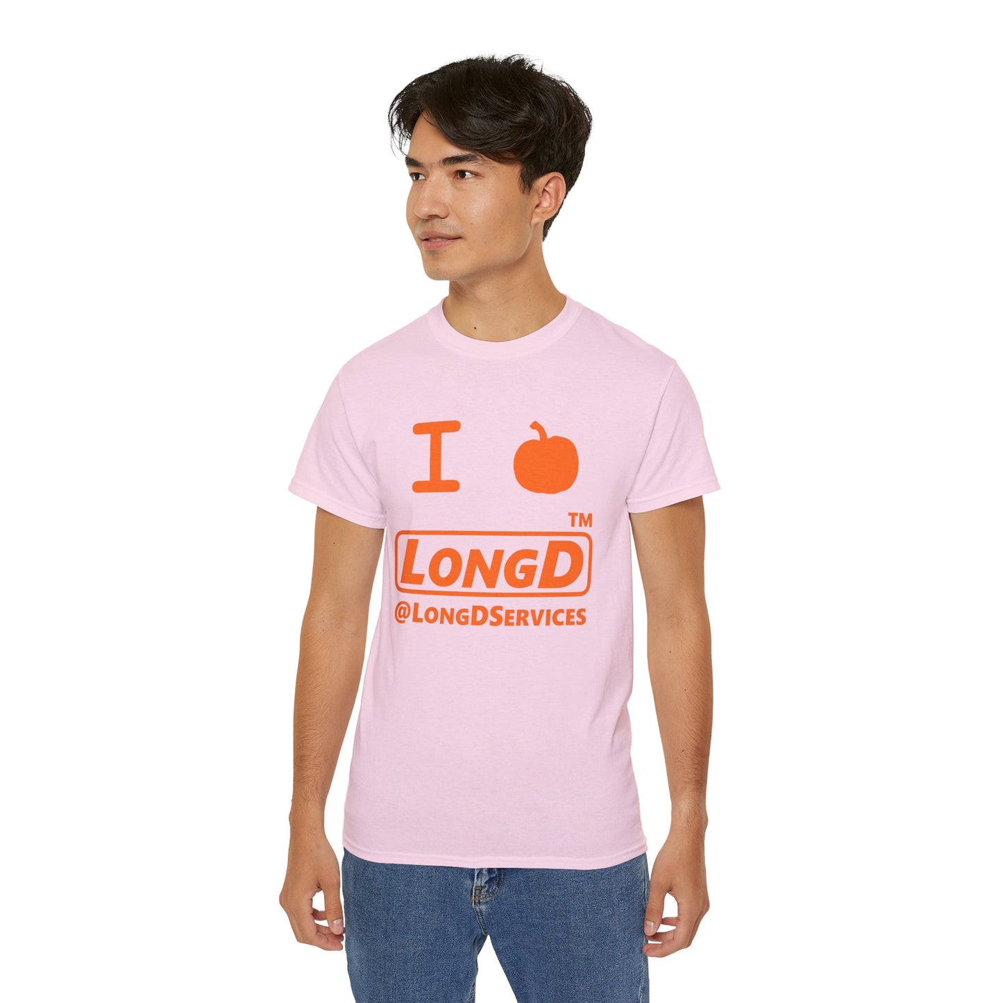I Pumpkin LongD® Logo Cotton Tee positive orange basic tag logo