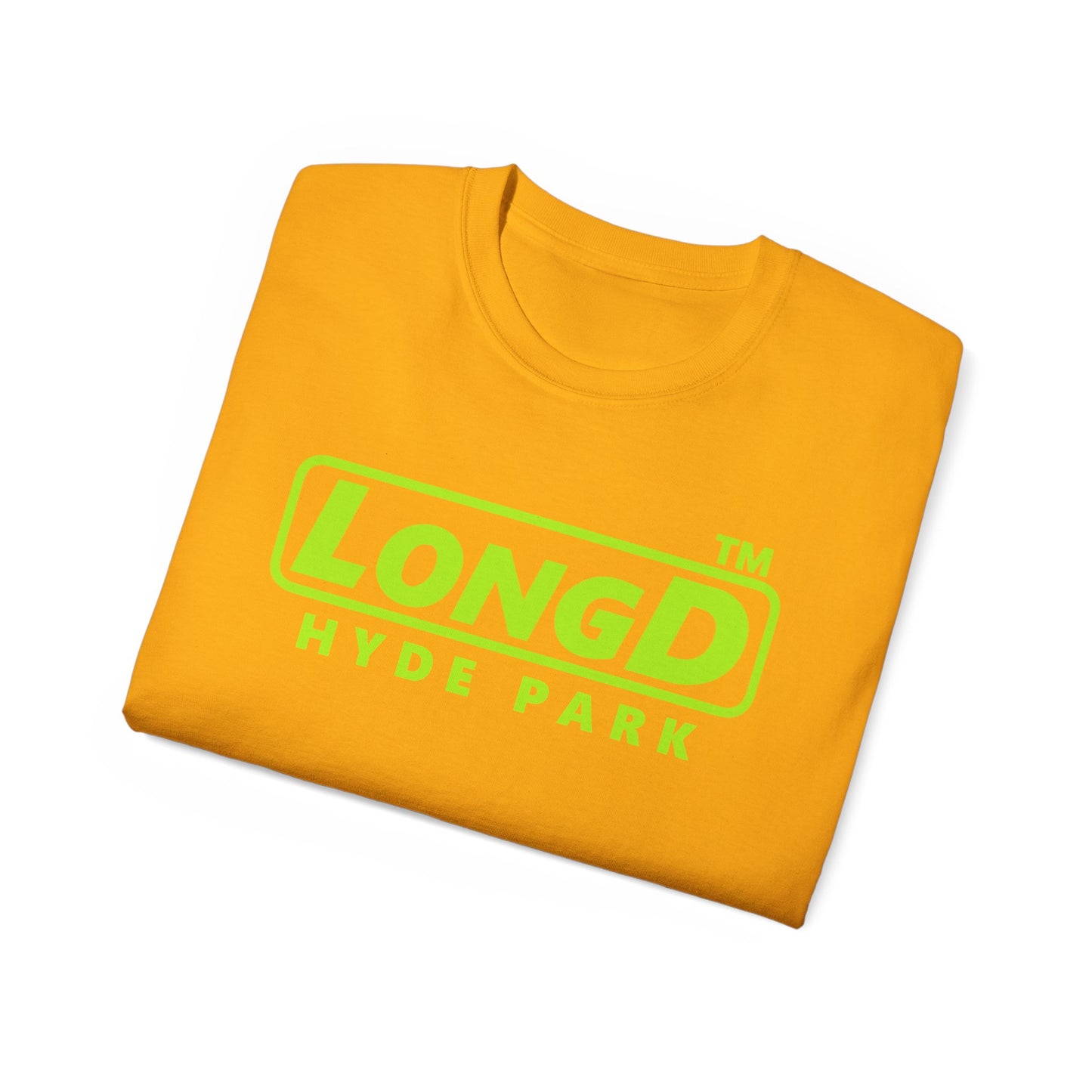 LongD® positive lime green Hyde Park Logo Cotton Tee