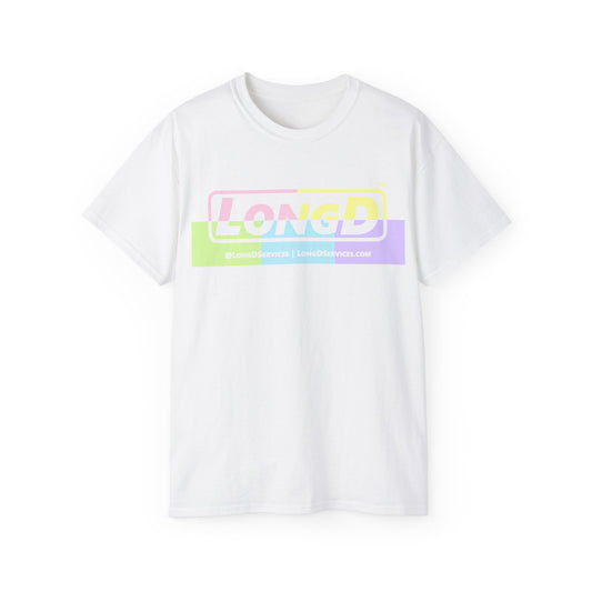 LongD® Logo Cotton Tee (Easter pastel variety in positive top text and negative bottom text)