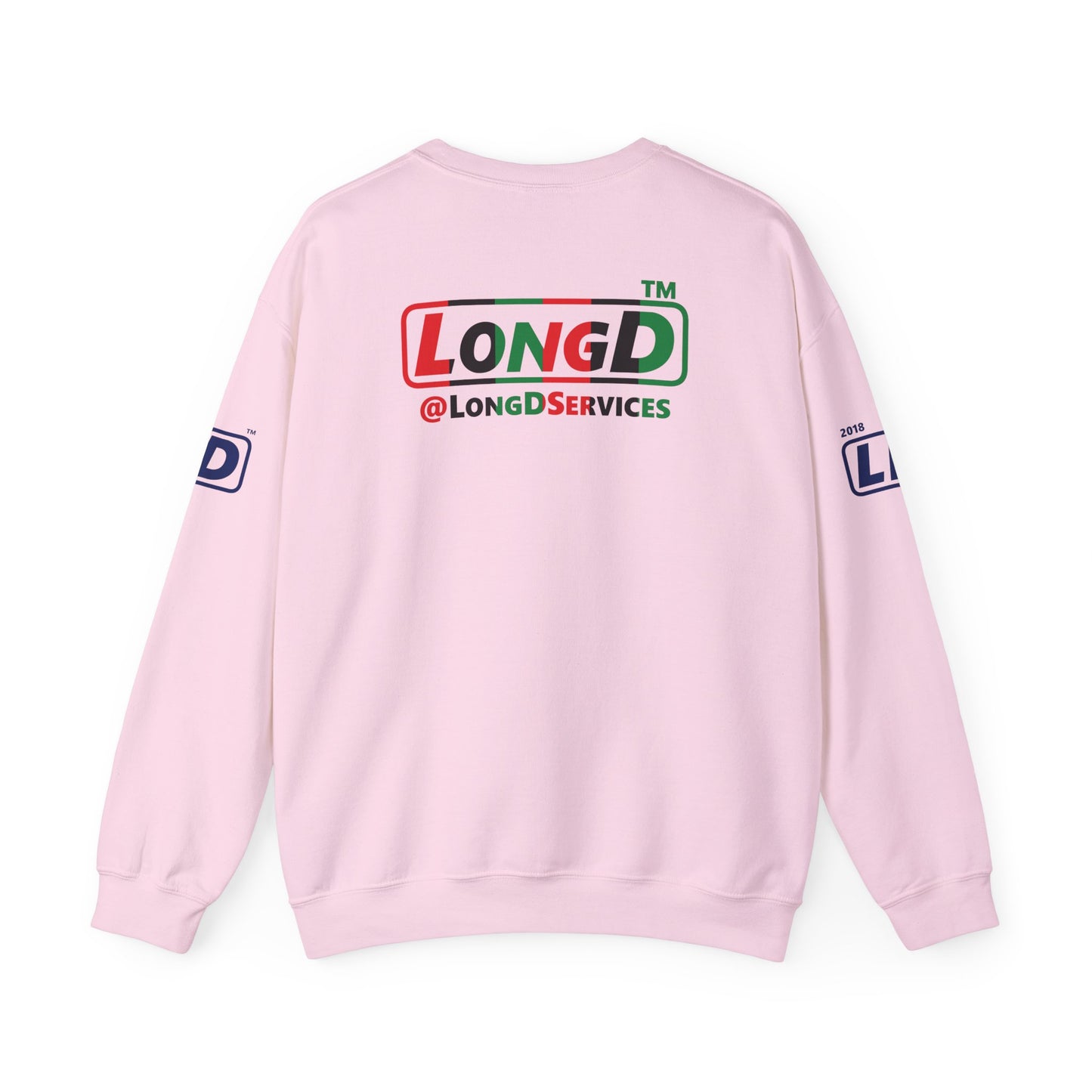 I fist LongD positive vertical 6-striped 4-print tag logo crewneck sweatshirt