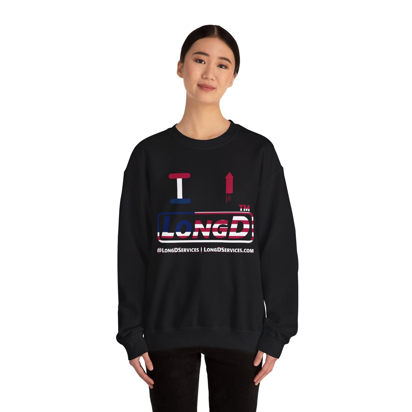 I firecracker LongD positive flag Chicago logo crewneck sweatshirt