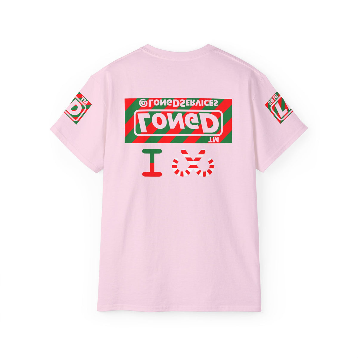 I candy cane LongD Tag negative 12-striped 4-print logo cotton tee