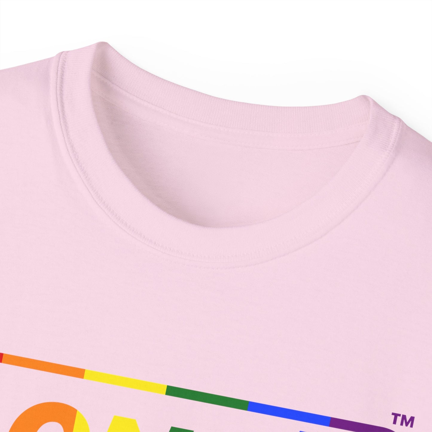 LongD® Logo Cotton Tee Pride rainbow positive top negative bottom text