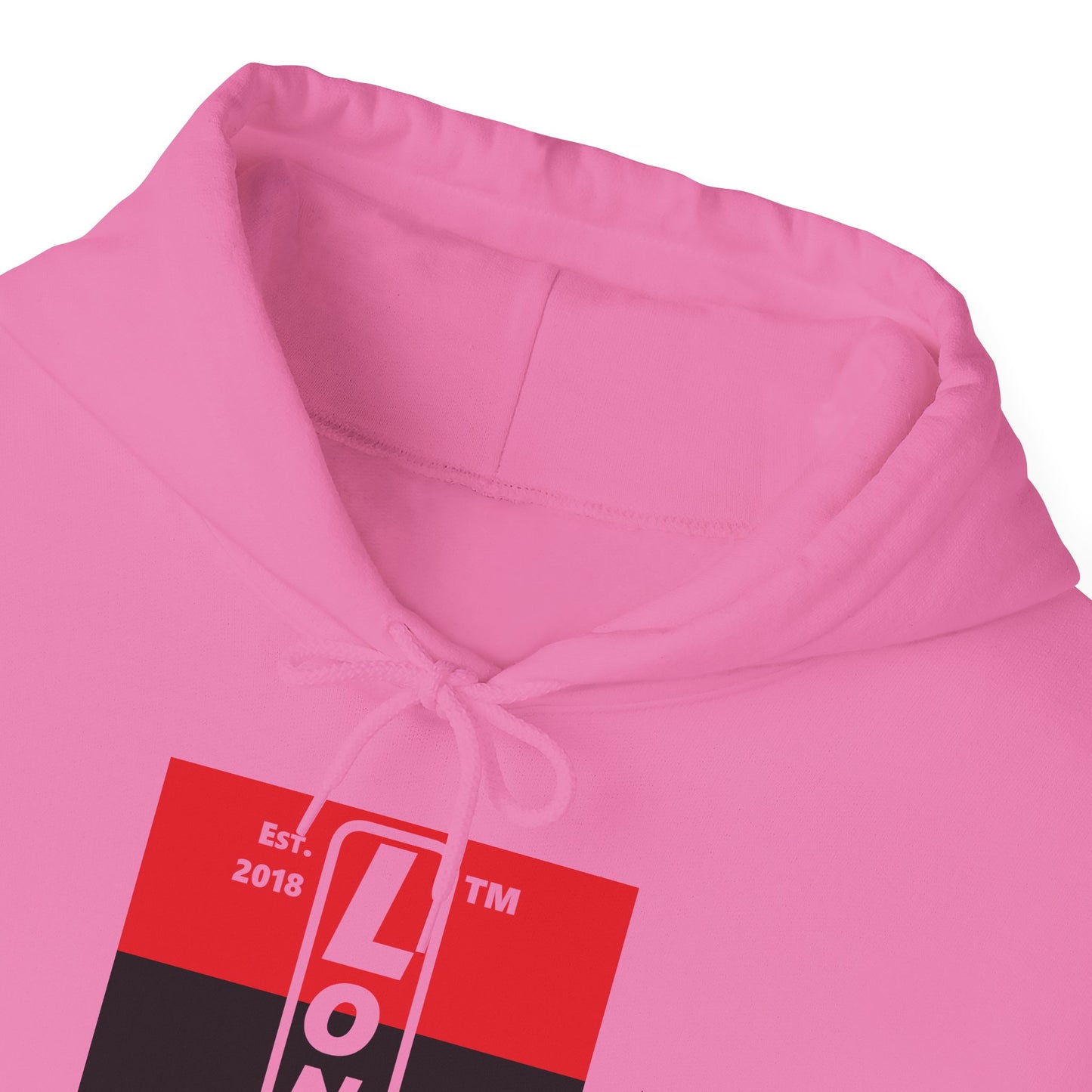 LongD® negative horizontal 3-striped upright Hyde Park logo hoodie (Juneteenth colors)