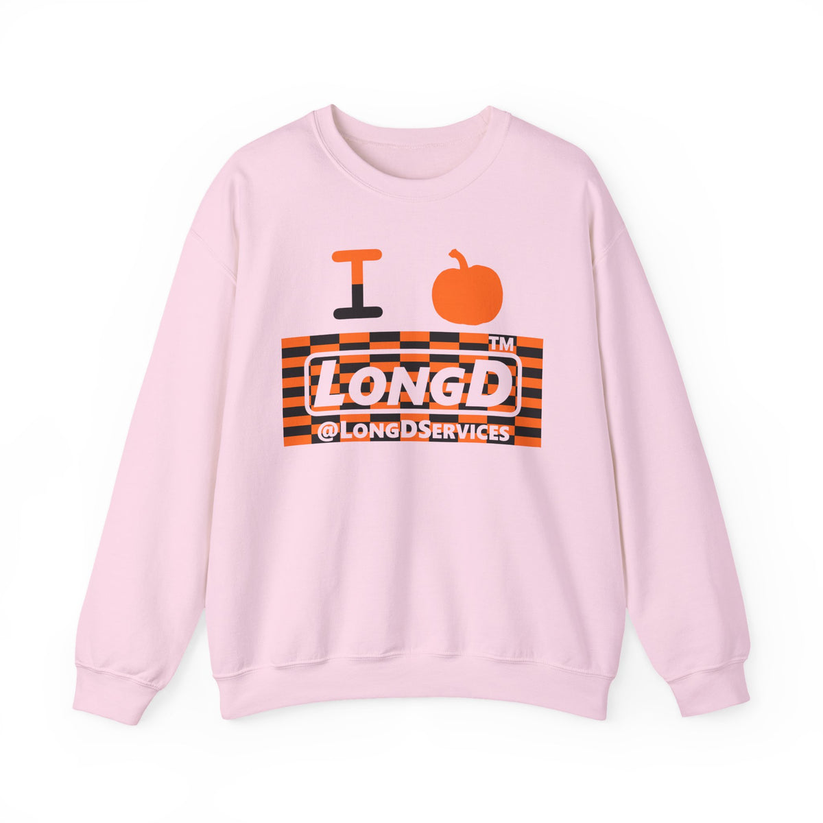 I pumpkin LongD Tag negative tiled logo crewneck sweatshirt