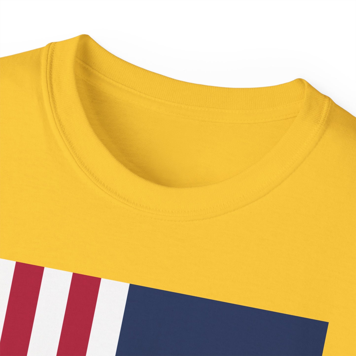 LongD® Logo Cotton Tee Red, White and Blue portrait (cropped proportions) flag negative text