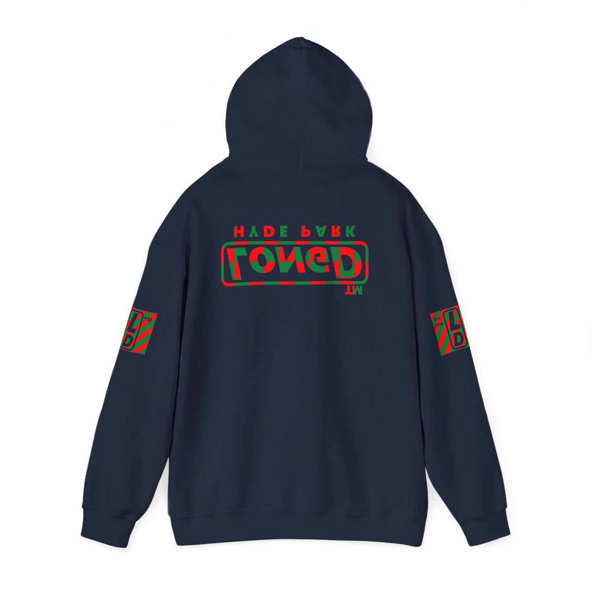 LongD Hyde Park positive checkered 4-print logo (Xmas colors) hoodie