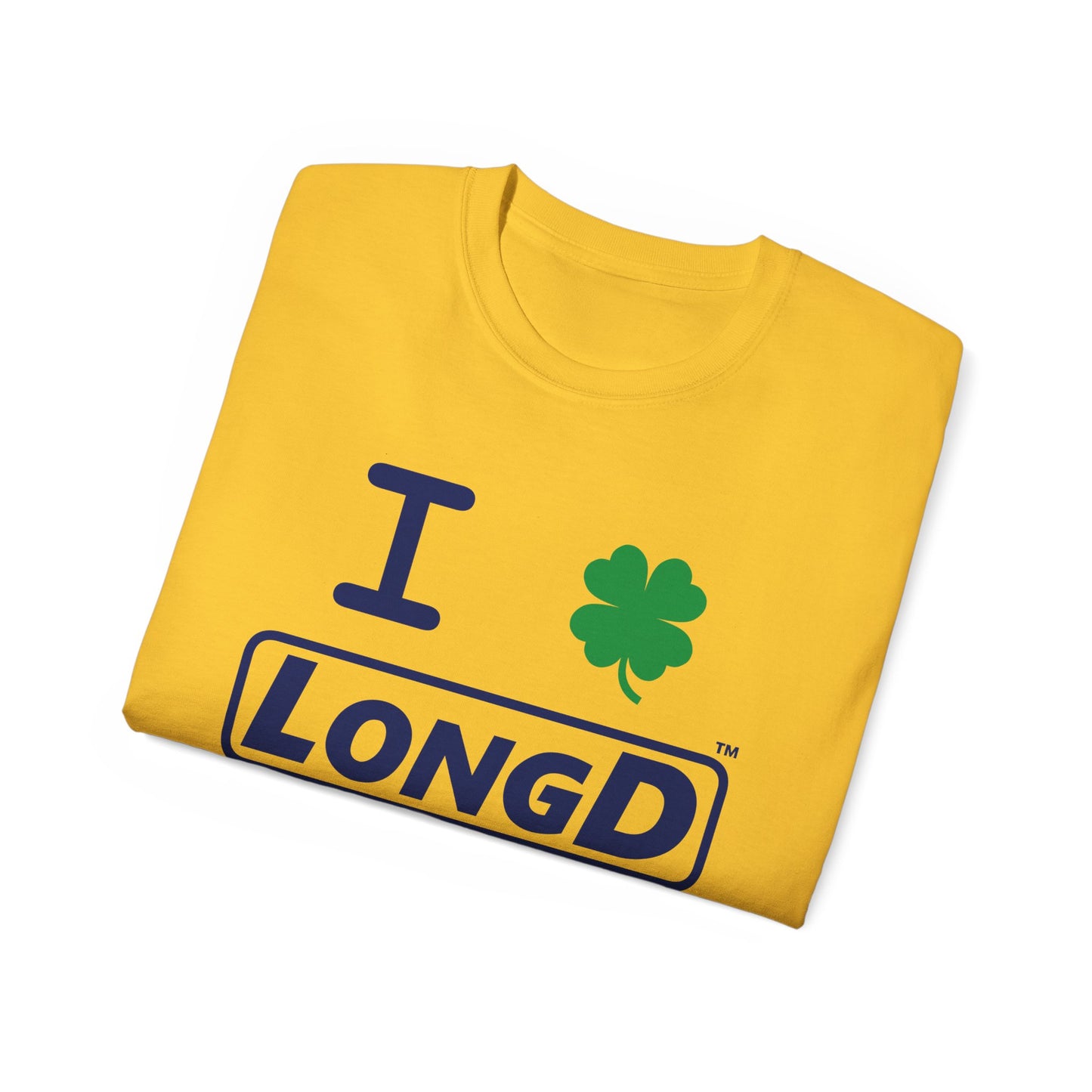 I Clover LongD® Logo Cotton Tee (St. Patrick's Day -Navy with 4-leaf clover)