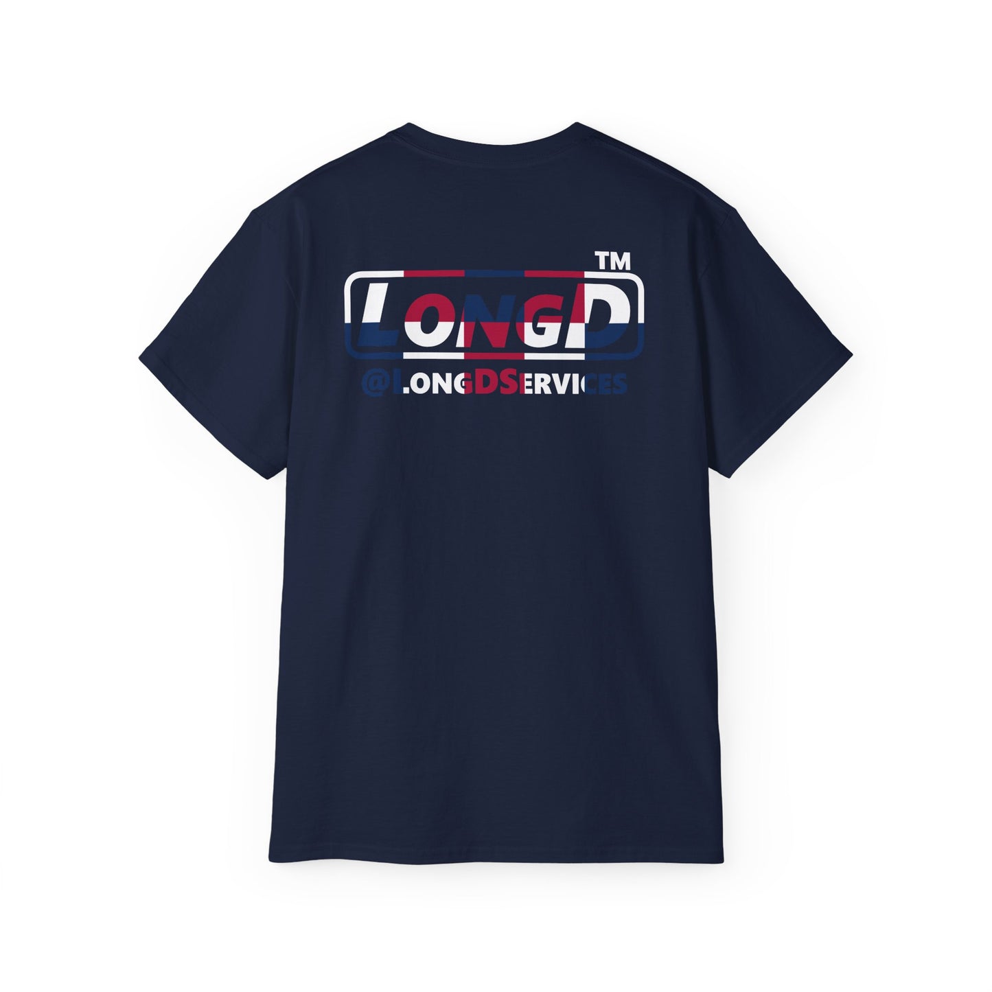 I firecracker LongD positive 2x5 front-back tag-domain logo cotton tee
