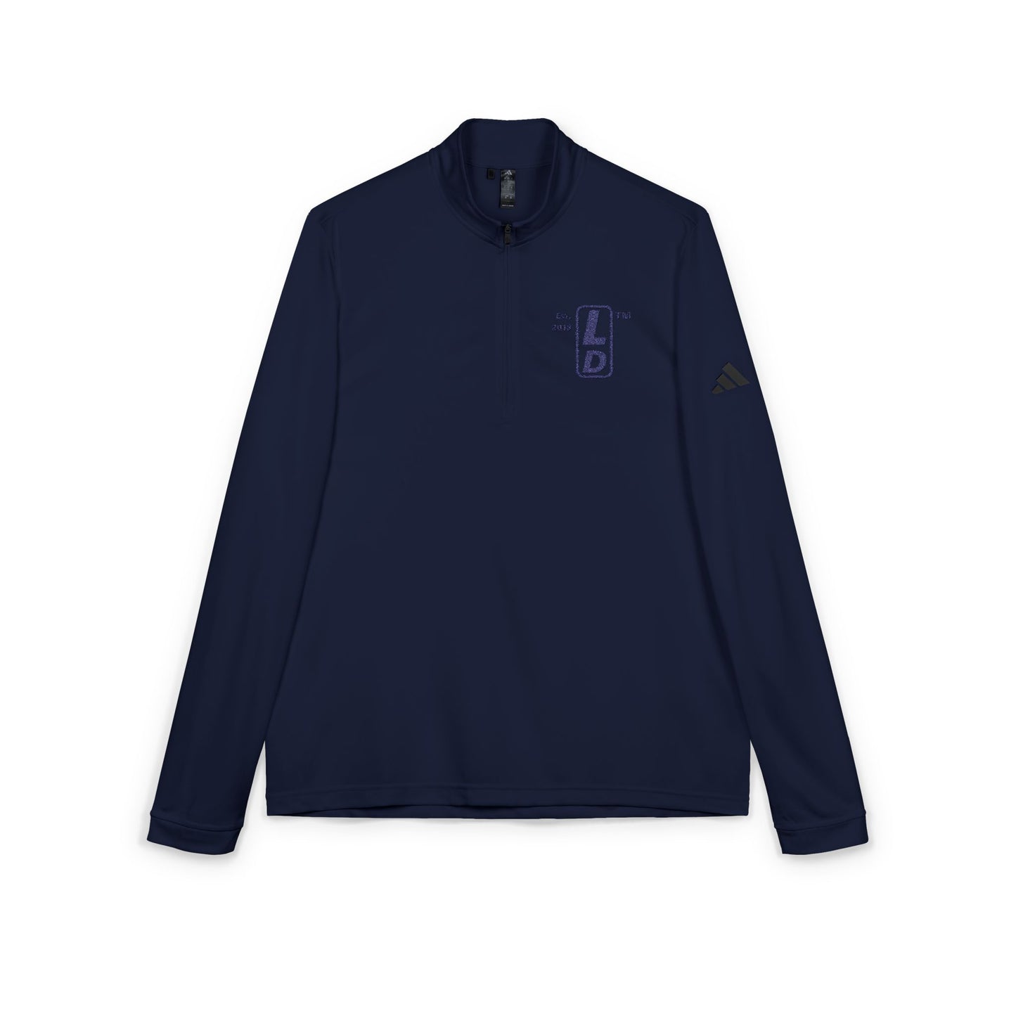 Embroidered adidas® Quarter-Zip pullover official basic logo upright initials