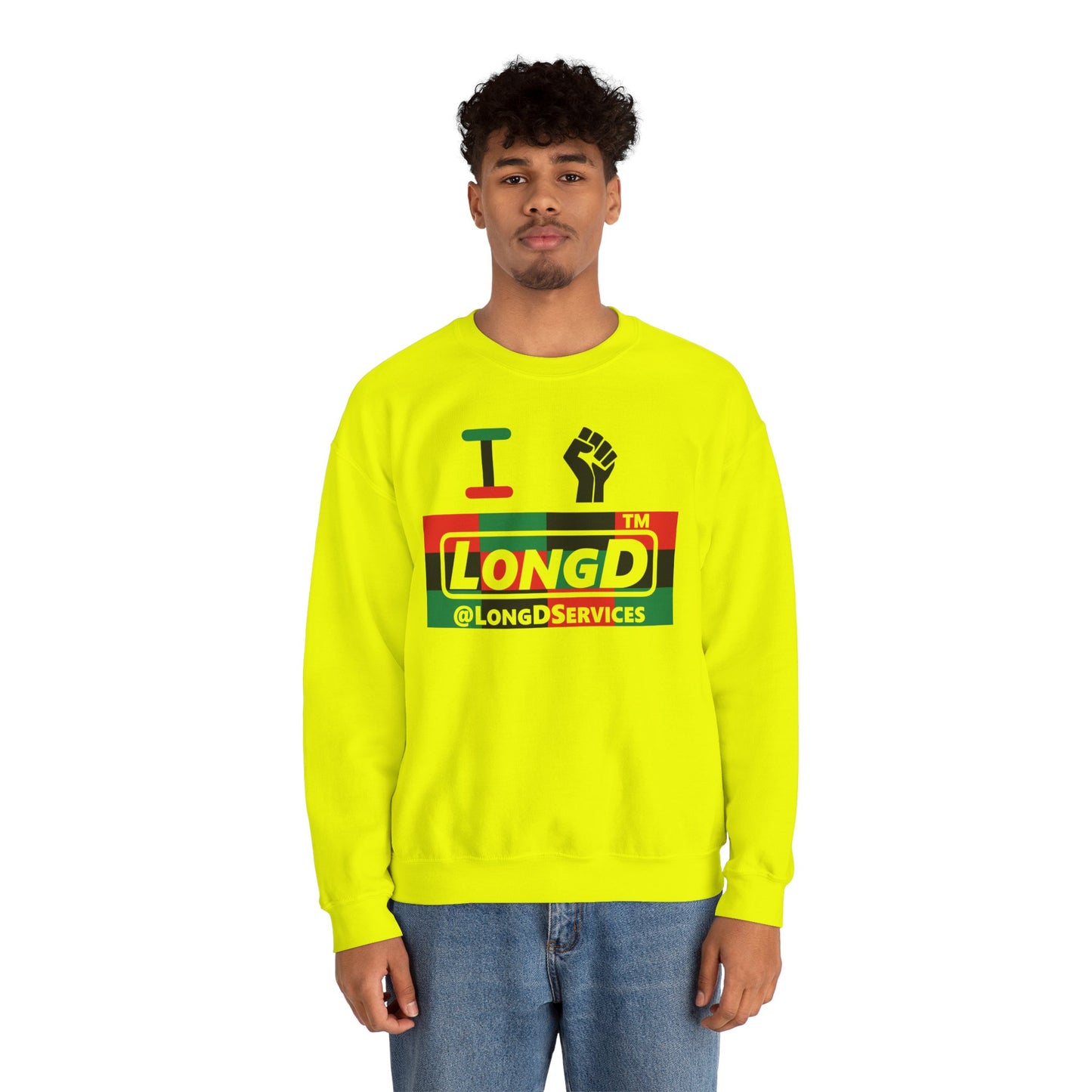 I fist LongD negative 3x4 tag logo crewneck sweatshirt