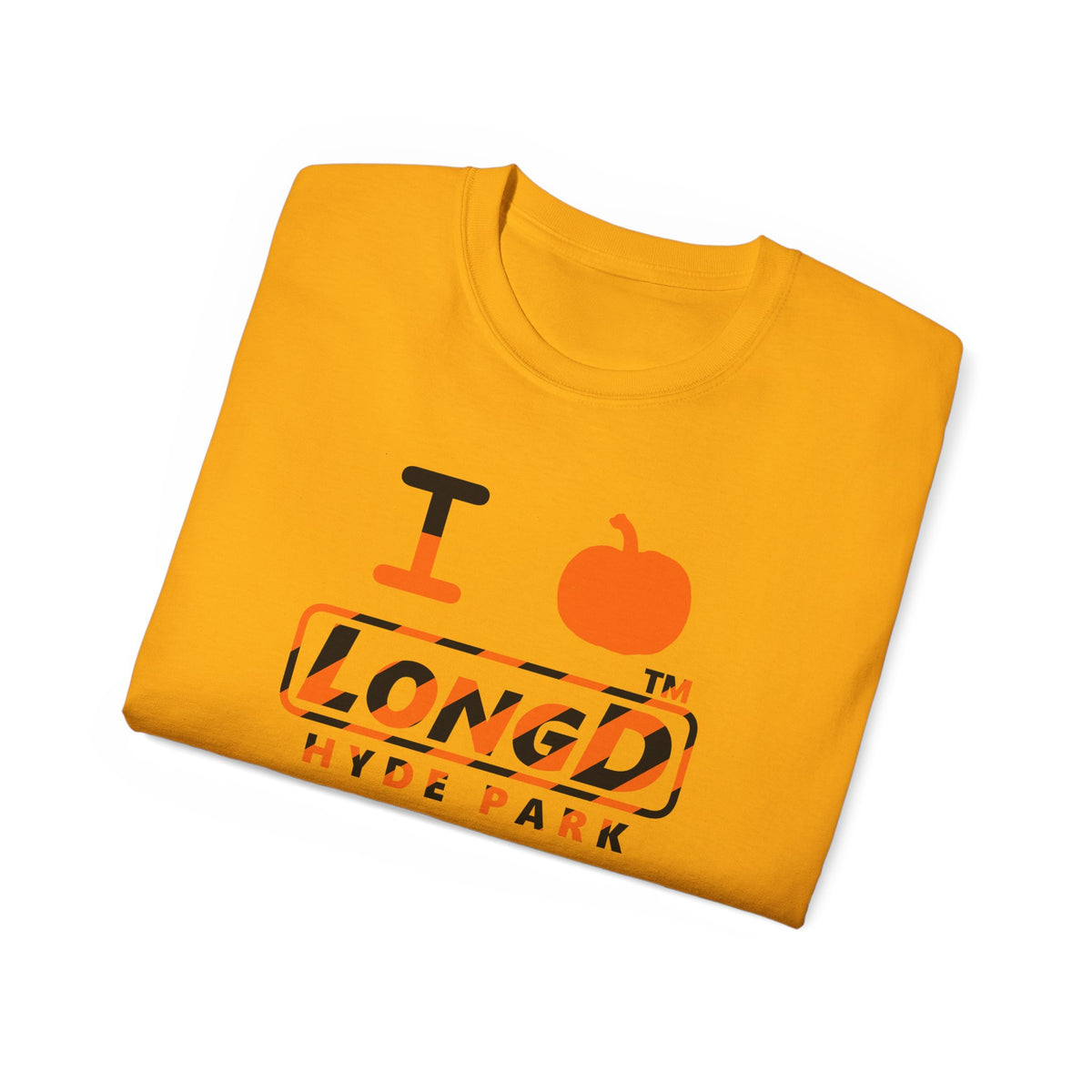 I pumpkin LongD Hyde Park positive 12-striped logo cotton tee
