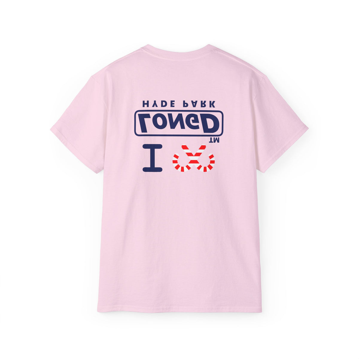 I candy cane LongD Hyde Park positive official basic navy front-back logo cotton tee