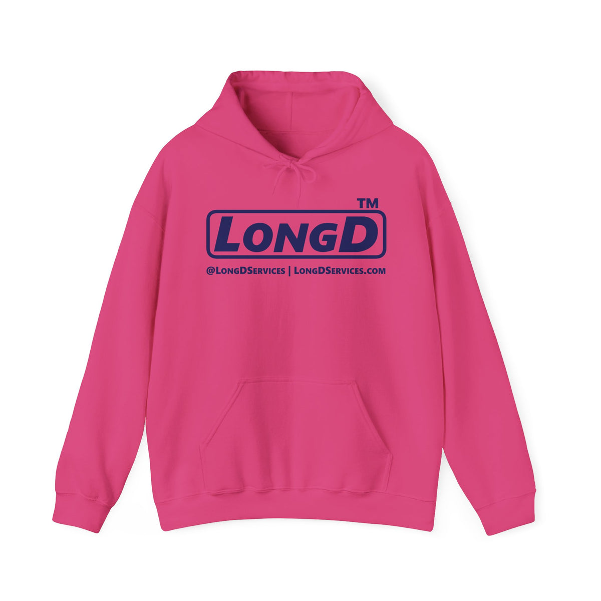 LongD Tag-domain positive basic Navy (002060) logo hoodie