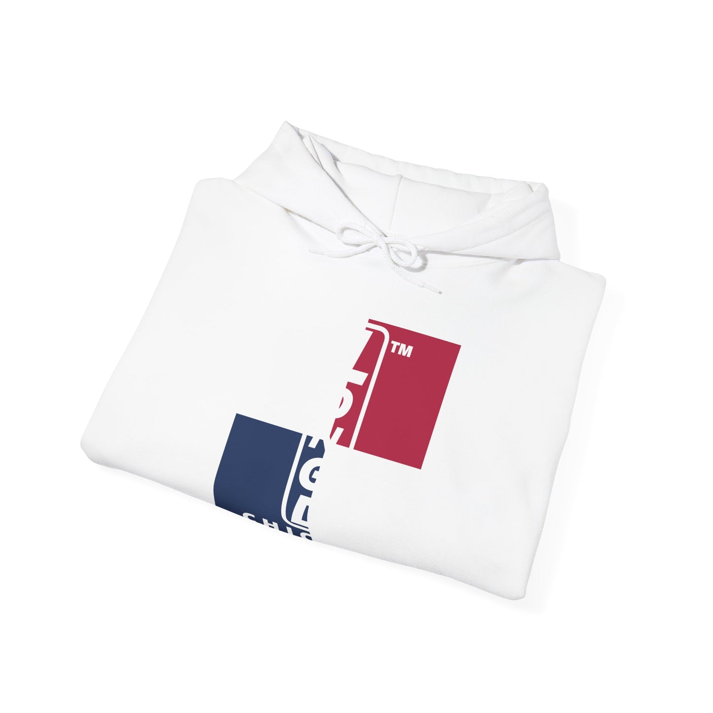 LongD® negative quarters upright Chicago logo hoodie