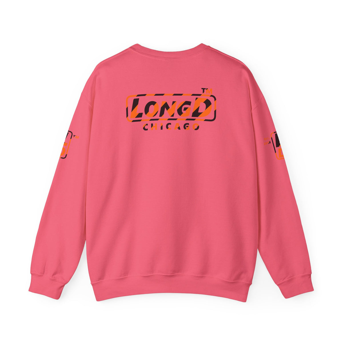 LongD Chicago positive 12-striped 4-print logo (Halloween colors) crewneck sweatshirt