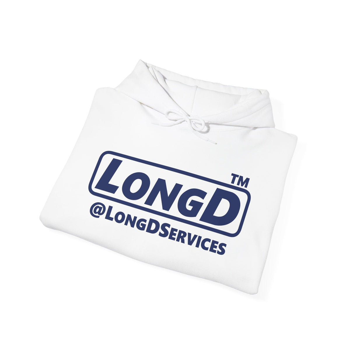 LongD Tag positive basic Navy (002060) logo hoodie