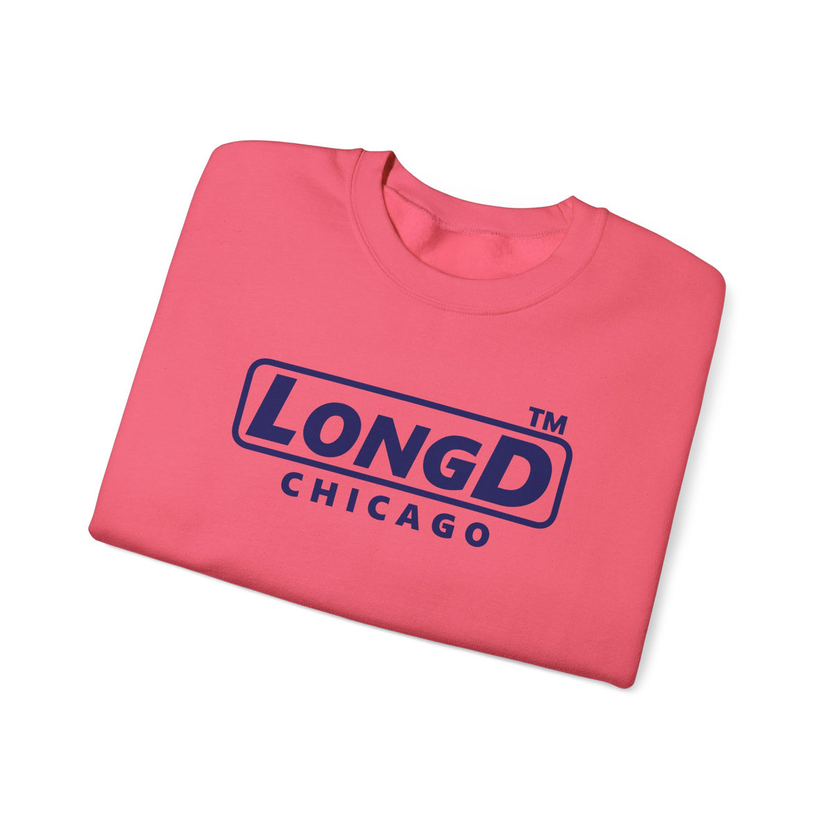 LongD Chicago positive basic Navy (002060) logo crewneck sweatshirt