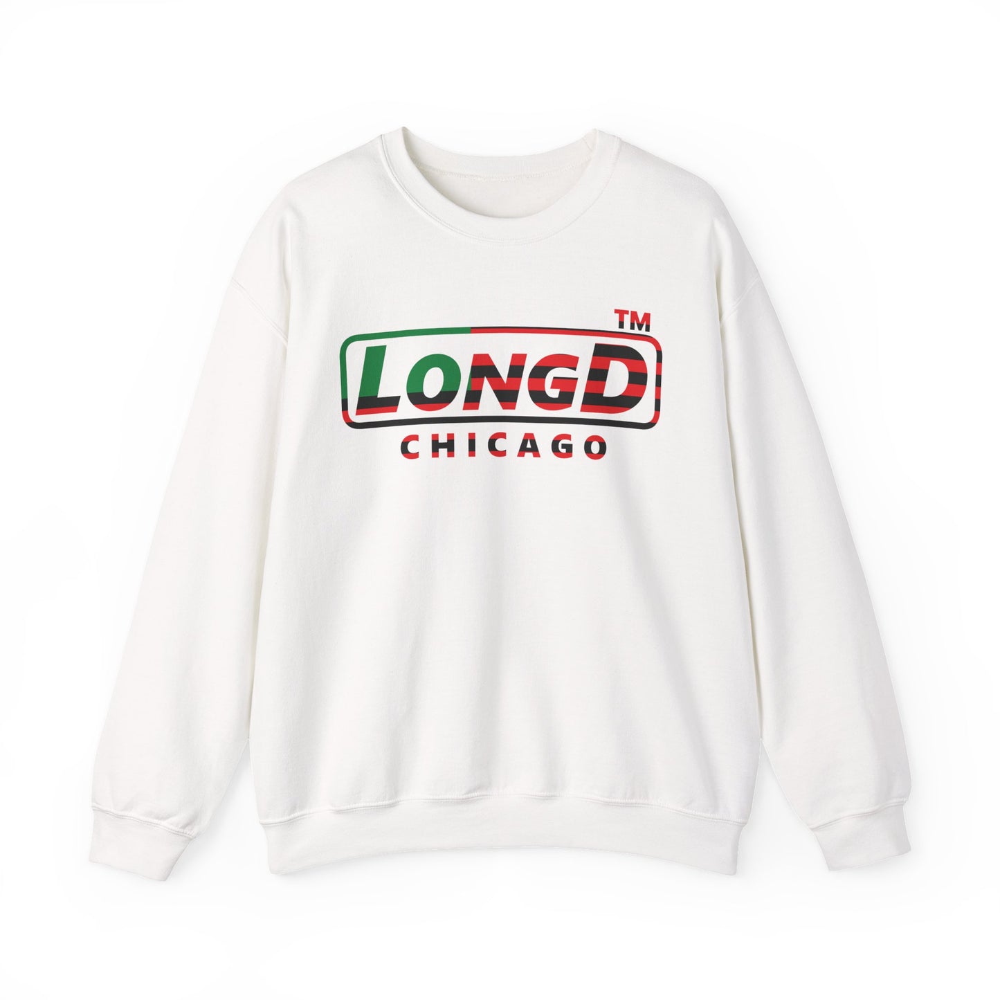 LongD positive flag Chicago logo crewneck sweatshirt (Juneteenth colors)