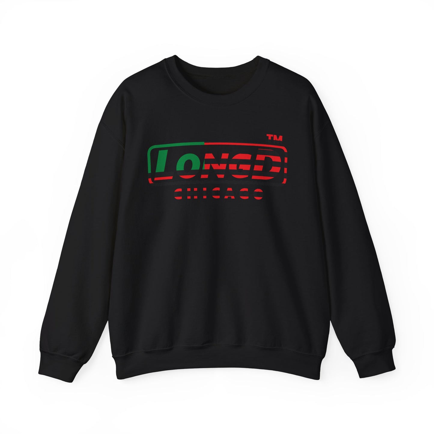 LongD positive flag Chicago logo crewneck sweatshirt (Juneteenth colors)