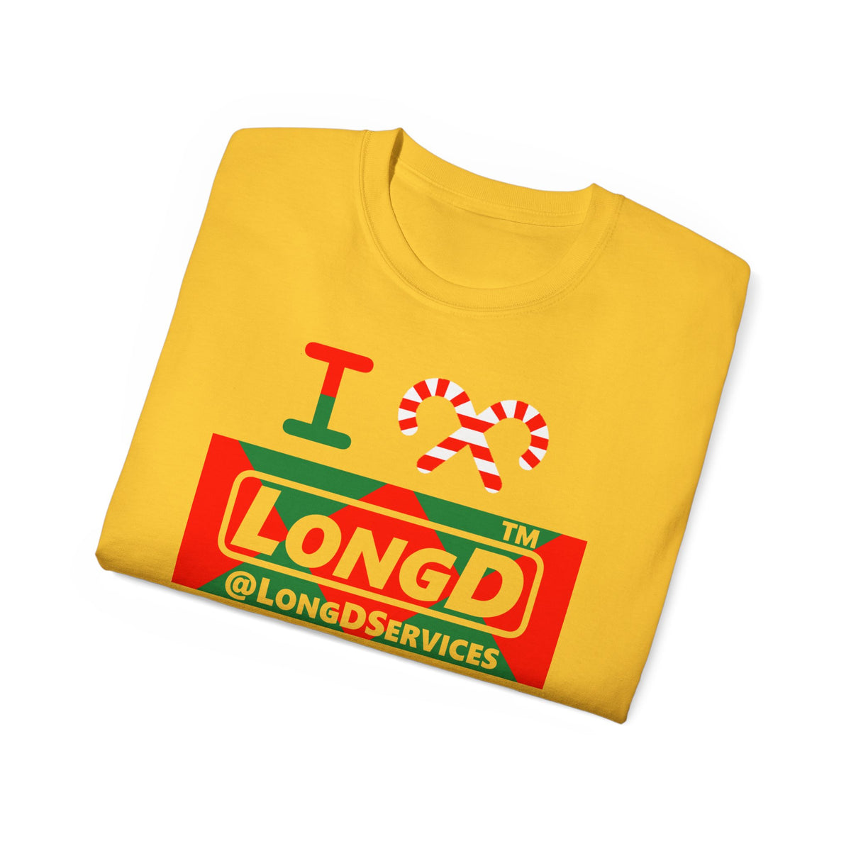 I candy cane LongD Tag negative big argyle logo cotton tee