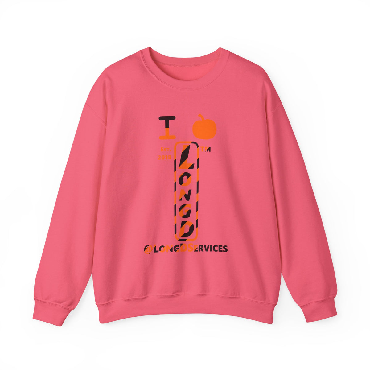 I pumpkin LongD Tag positive upright pixel-weighted 12-striped logo crewneck sweatshirt