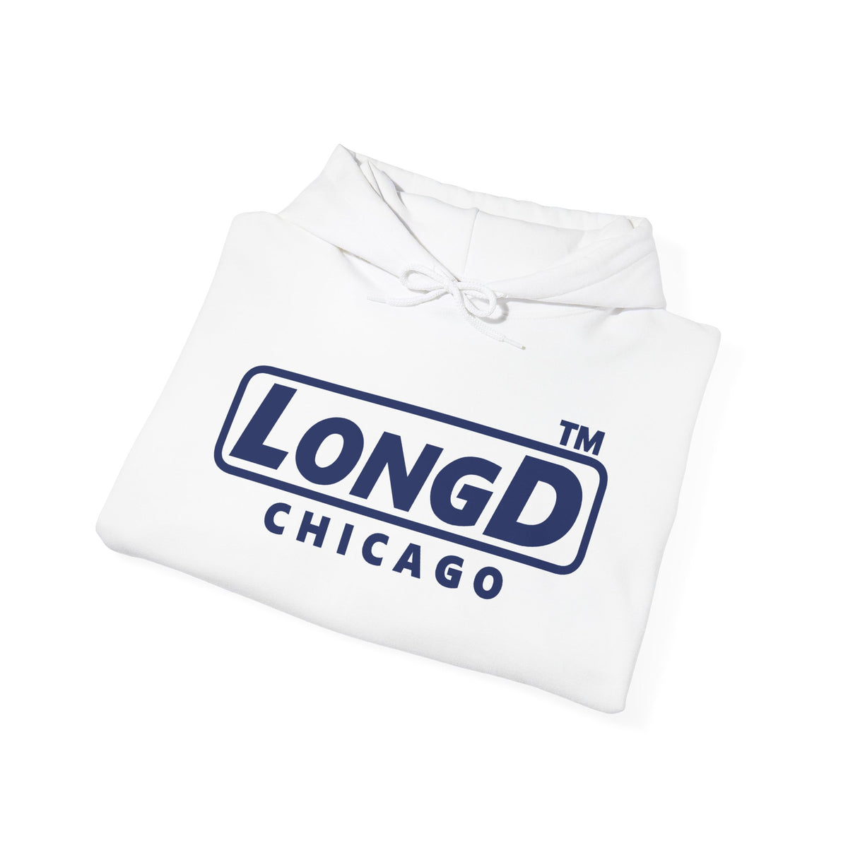 LongD Chicago positive basic Navy (002060) logo hoodie
