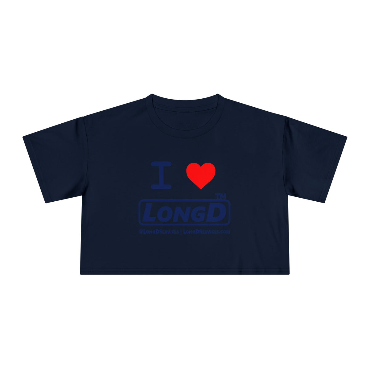 I Luv LongD Tag-domain positive official basic logo crop tee