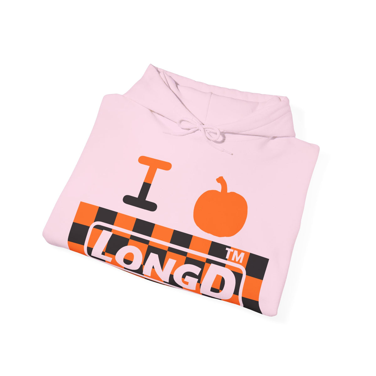 I pumpkin LongD Chicago negative checkered logo hoodie