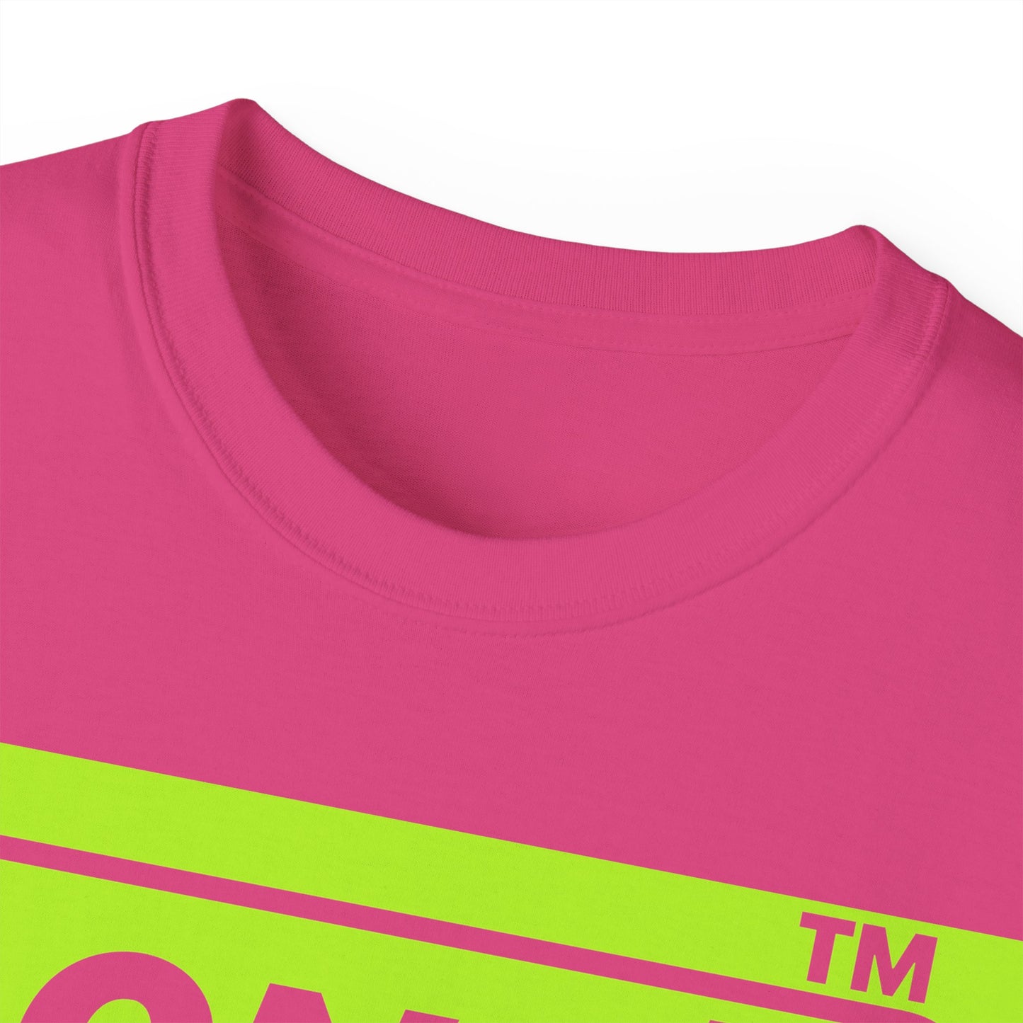 LongD® negative lime green Tag Logo Cotton Tee