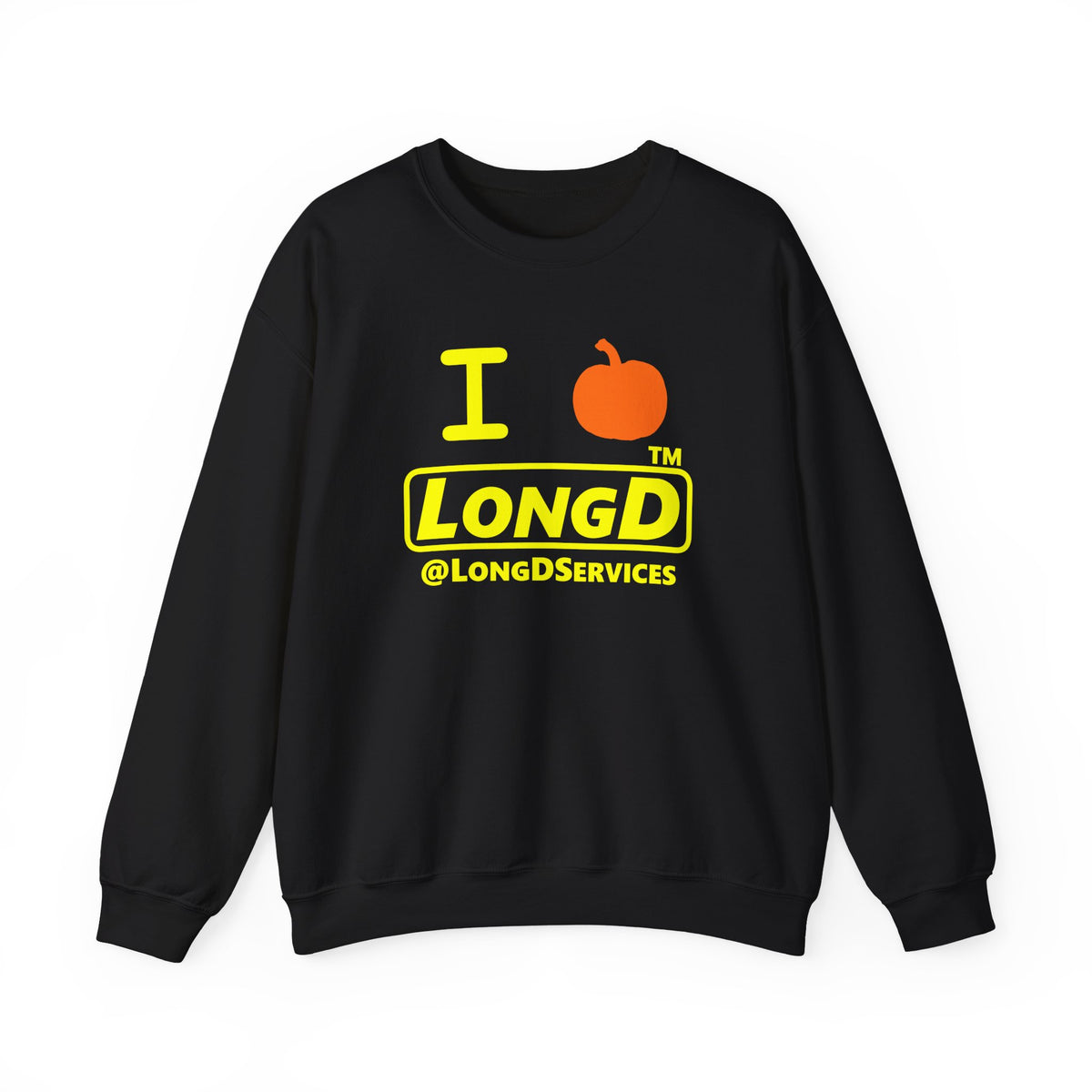 I pumpkin LongD Tag positive alternate basic Yellow (FFFF00) logo crewneck sweatshirt