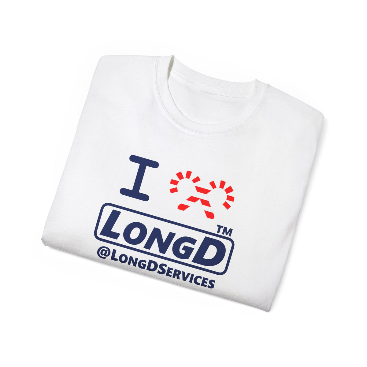 I candy cane LongD Tag positive official basic navy front-back logo cotton tee