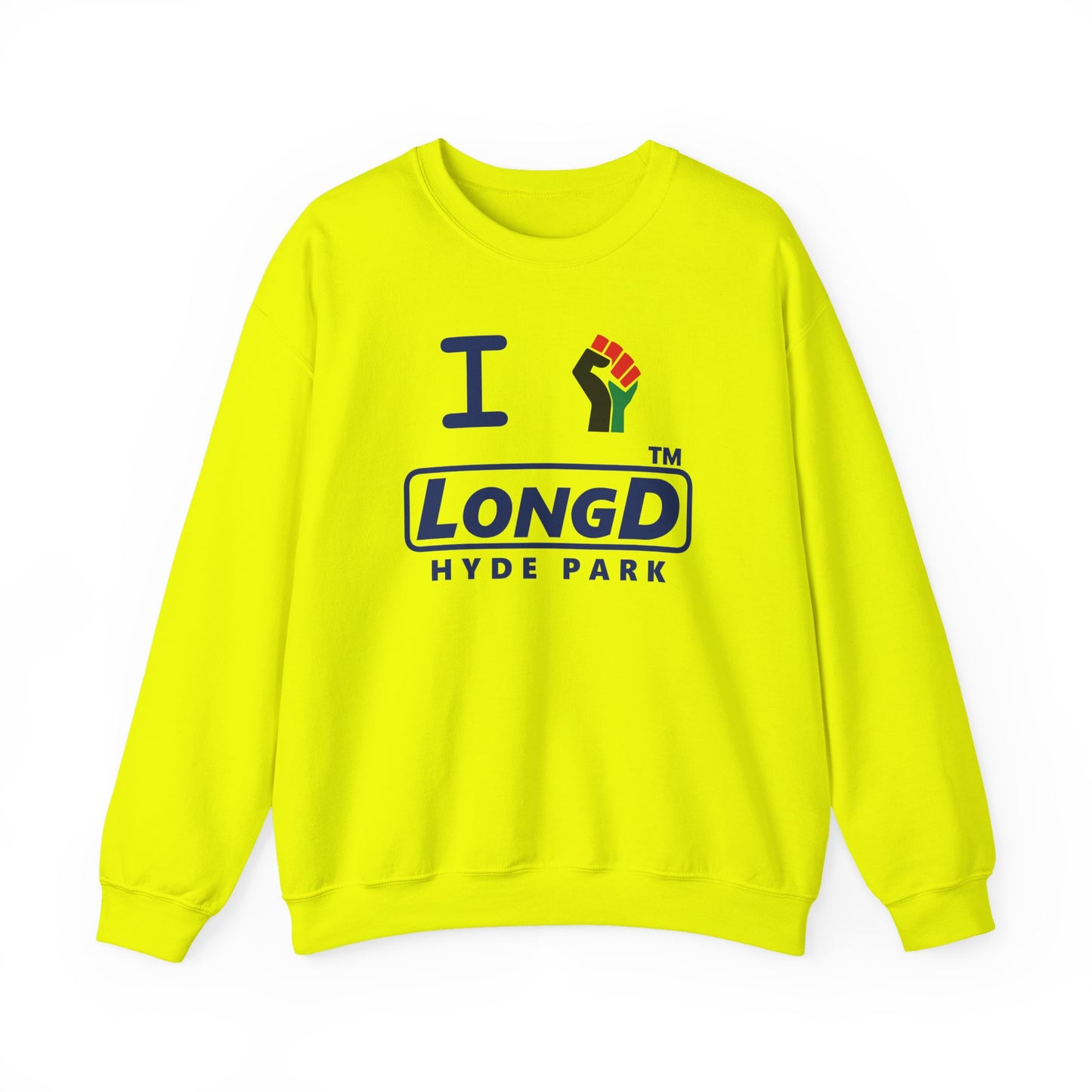 I fist LongD official basic Hyde Park logo crewneck sweatshirt