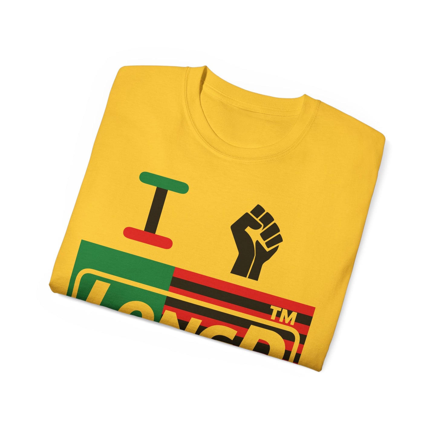 I fist LongD negative flag Hyde Park logo cotton tee