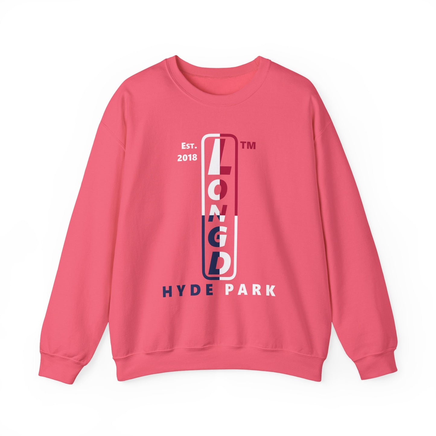 LongD positive quarters Hyde Park upright logo crewneck sweatshirt (patriotic colors)