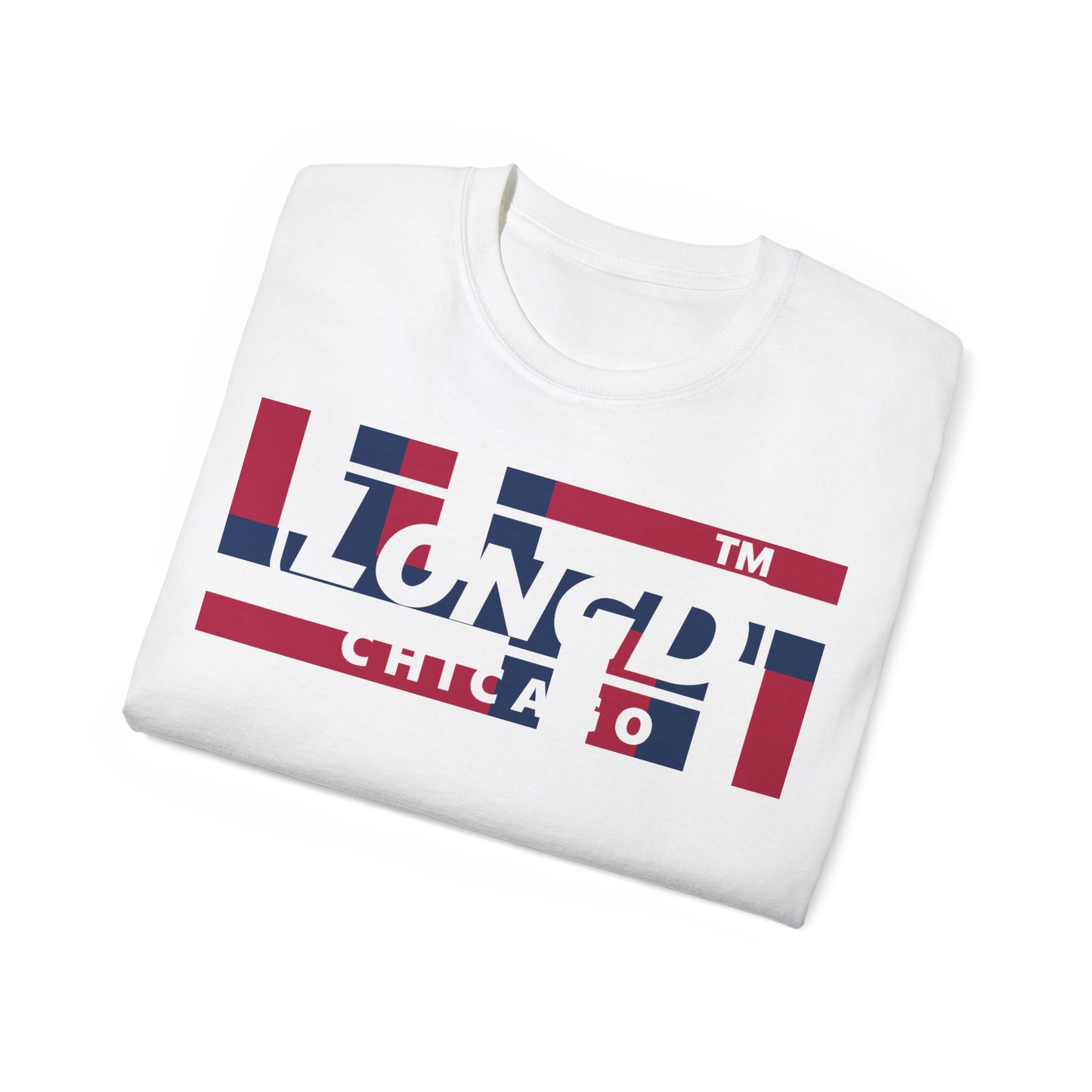 LongD negative modified windmill Chicago logo cotton tee (patriotic colors)