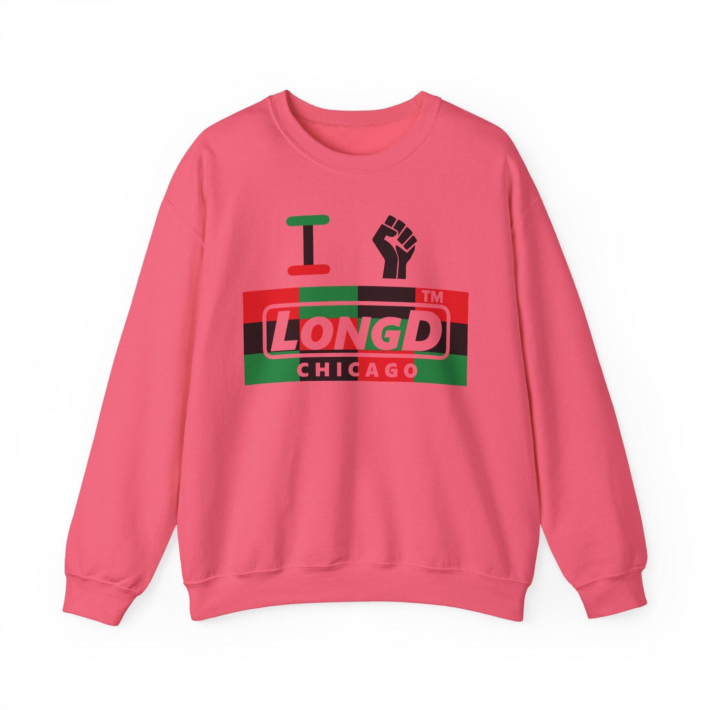 I fist LongD negative 3x4 Chicago logo crewneck sweatshirt