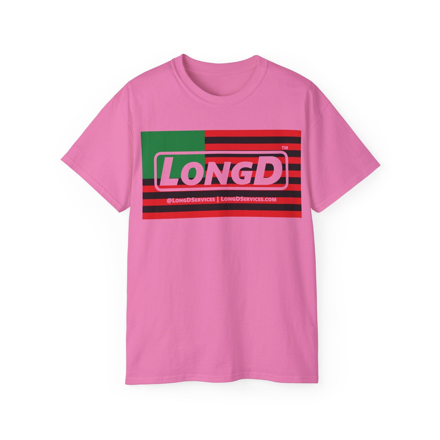 LongD® Logo Cotton Tee Juneteenth negative flag